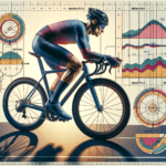 Cyclist image with charts behind it