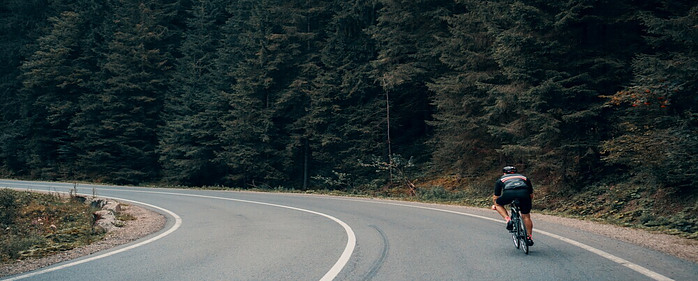 Road Cyclist on rural road